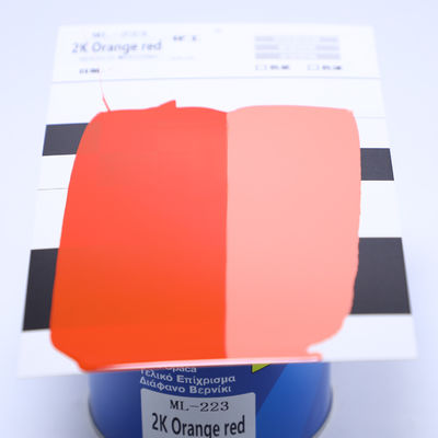 Gute Nivellierung 2K Orange Rot Metallische Automotive Farbe Acrylflüssiges Beschichtungsspray