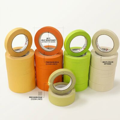 Chinesischer Lieferant Großhandel 80 Grad Hitzebeständige Autoreparatur Orange Masking Tape mit hoher Viskosität, die mit Originalverpackung angepasst werden kann
