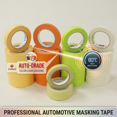 Chinesischer Lieferant Großhandel 80 Grad Hitzebeständige Autoreparatur Orange Masking Tape mit hoher Viskosität, die mit Originalverpackung angepasst werden kann