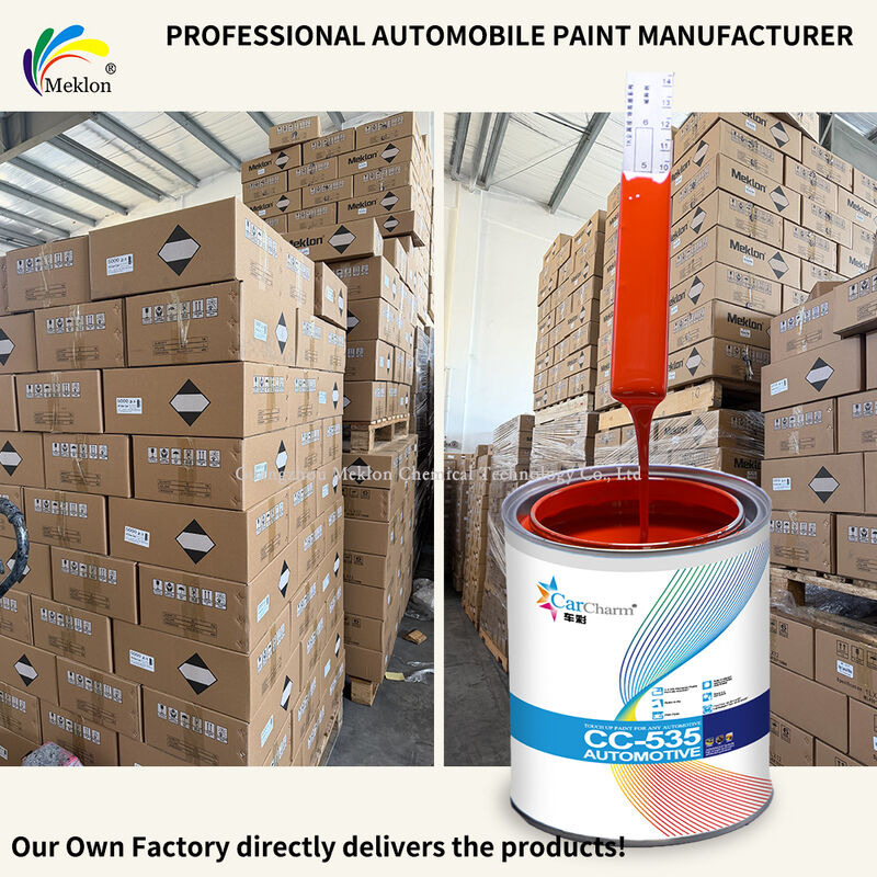 Hochdeckender und UV-wetterbeständiger 223 Orange Red 1K Solid Auto Refinish Yellow Red Base Autoreparaturlack
